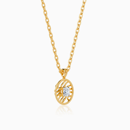 Gold Threaded Orbit Lab Grown Diamond Pendant