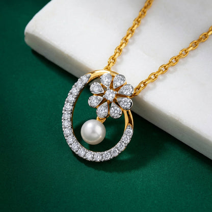 Anushka Sharma Gold Amata Floral Lab Grown Diamond Pendant