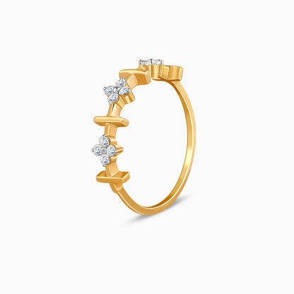 Gold Aurora Flower Lab Grown Diamond Ring