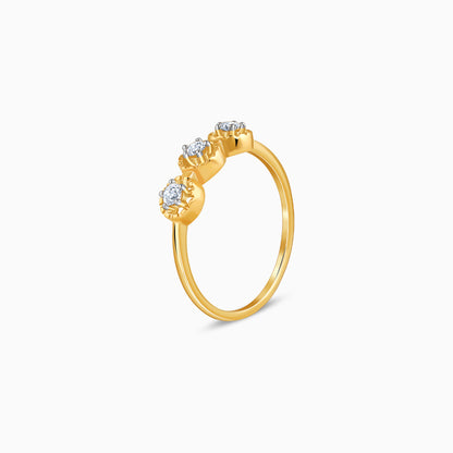 Gold Radiant Circles Lab Grown Diamond Ring
