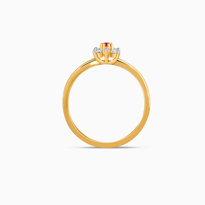 Gold Stellar Swirl Lab Grown Diamond Ring