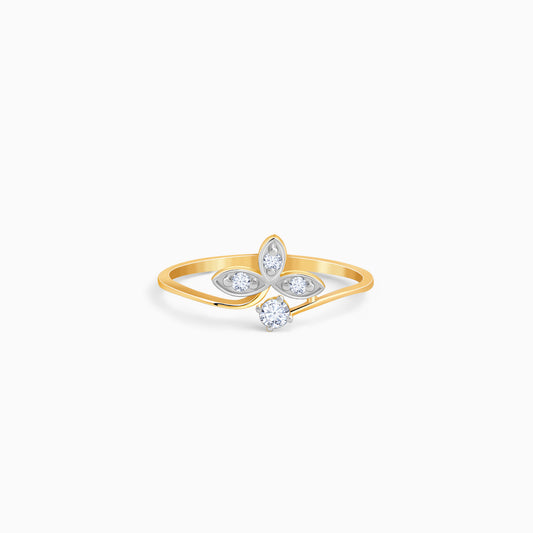 Gold Leaflet Lab Grown Diamond Ring