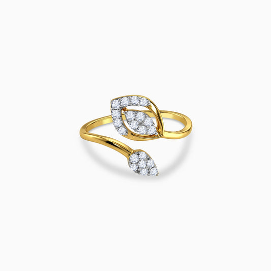 Gold Leaf in Motion Lab Grown Diamond Ring (Size 12)