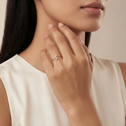 Gold Lustre Cross Lab Grown Diamond Ring (Size 12)