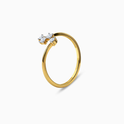 Gold Lustre Cross Lab Grown Diamond Ring (Size 12)