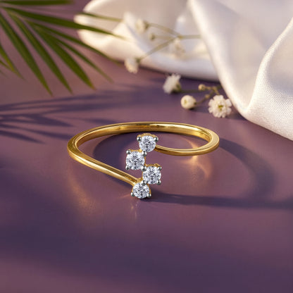 Gold Lustre Cross Lab Grown Diamond Ring (Size 12)