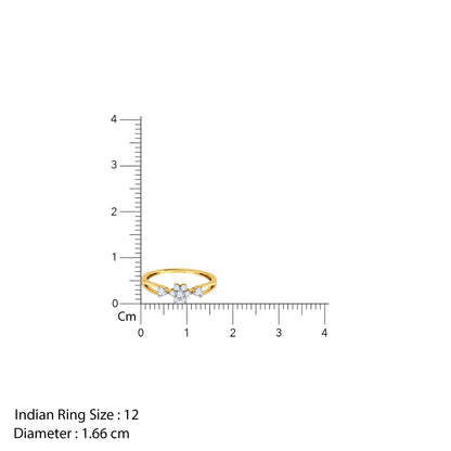 Gold Radiant Flare Lab Grown Diamind Ring (Size 12)