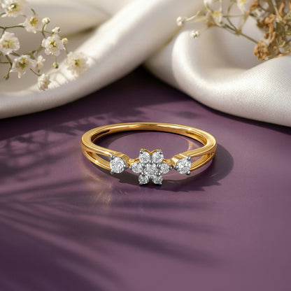Gold Radiant Flare Lab Grown Diamind Ring (Size 12)