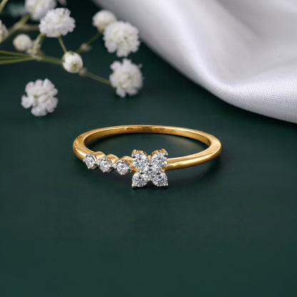 Gold Radiant Petaline Lab Grown Diamond Ring (Size 12)