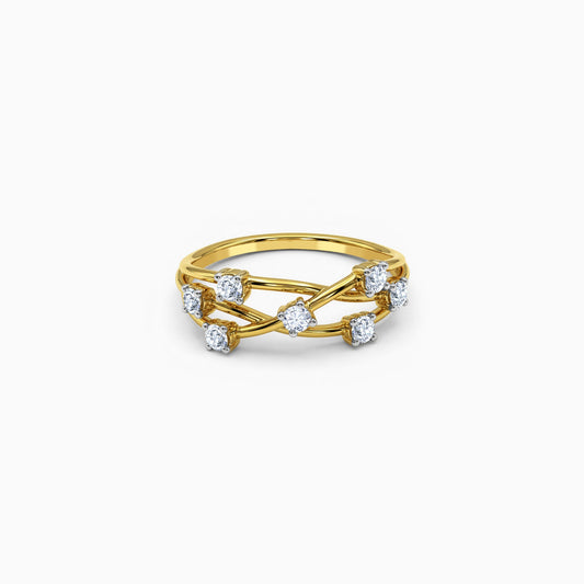 Gold Interlace Orbit Lab Grown Diamond Ring