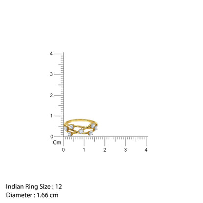 Gold Interlace Orbit Lab Grown Diamond Ring (Size 12)