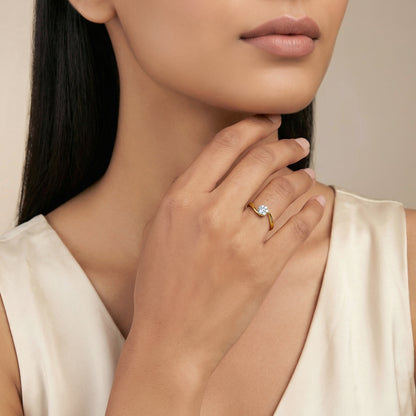 Gold Twine Spark Lab Grown Diamond Ring (Size 12)