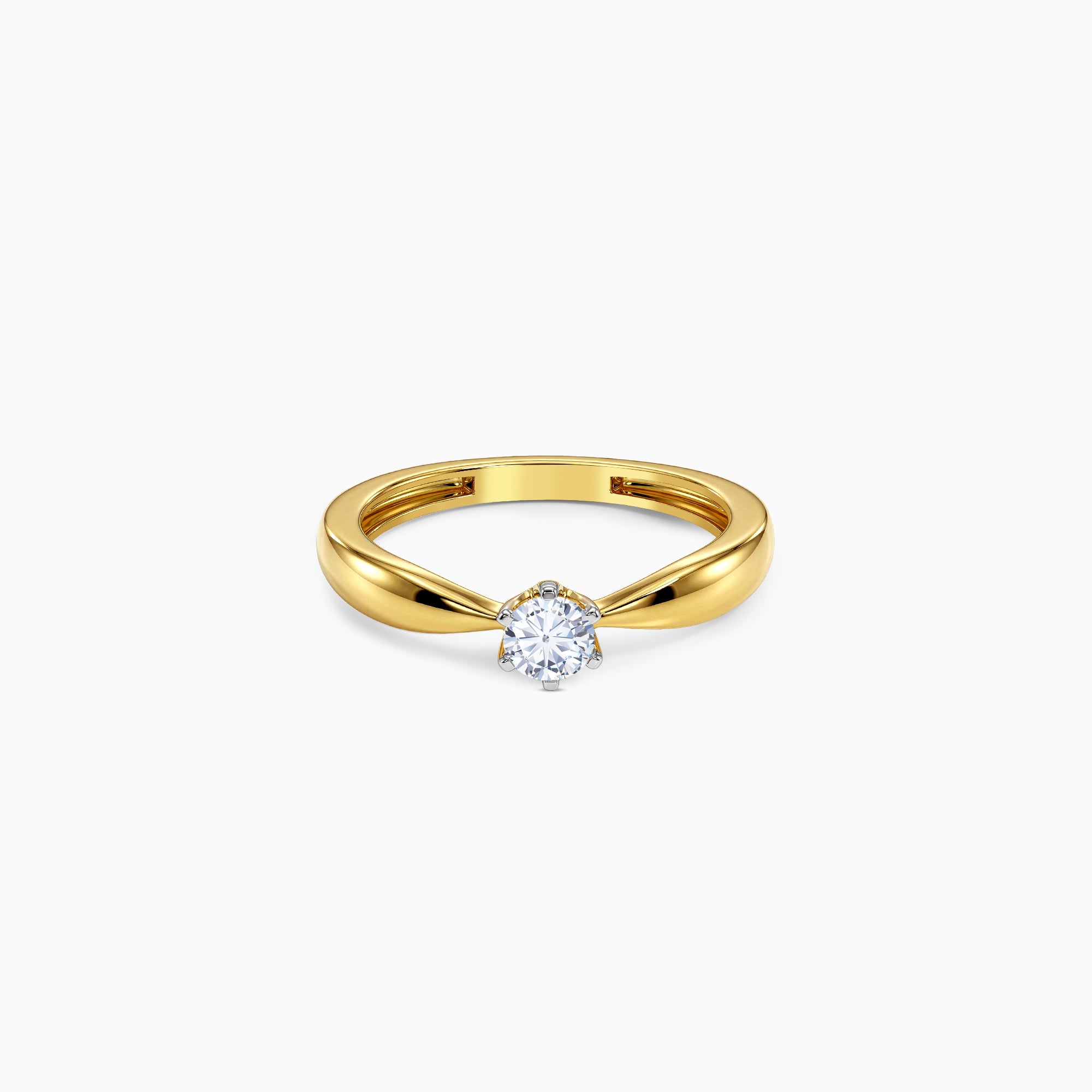 Gold Glowing Grace Solitaire Lab Grown Diamond Ring (Size 12)