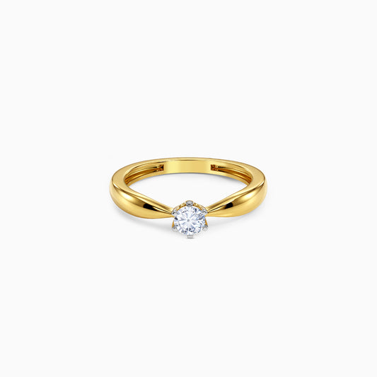 Gold Glowing Grace Solitaire Lab Grown Diamond Ring (Size 12)