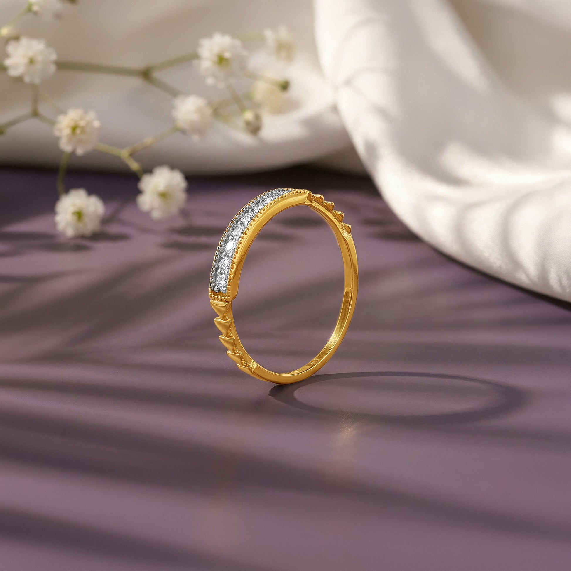 Gold Channel Set Lab grown Diamond Ring (Size 12)