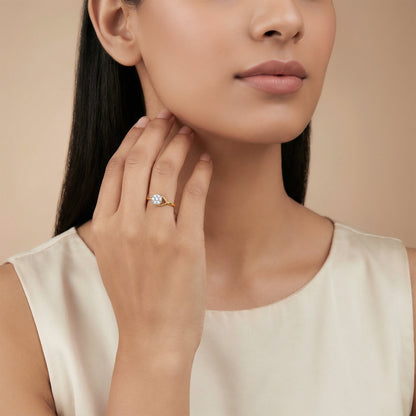 Gold Teardrop Halo Lab Grown Diamond Ring (Size 12)