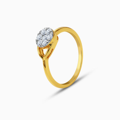 Gold Teardrop Halo Lab Grown Diamond Ring (Size 12)