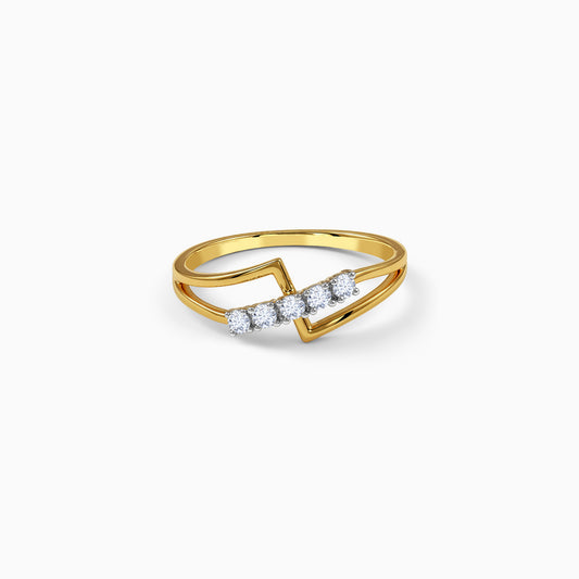 Gold Lustre Whirl Lab Grown Diamond Ring