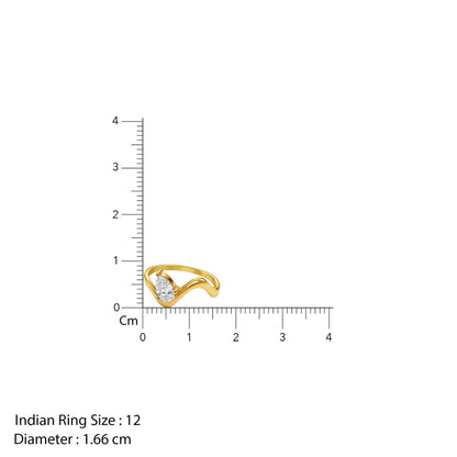 Anushka Sharma Gold Aurora Flame Lab Grown Diamond Ring (Size 12)