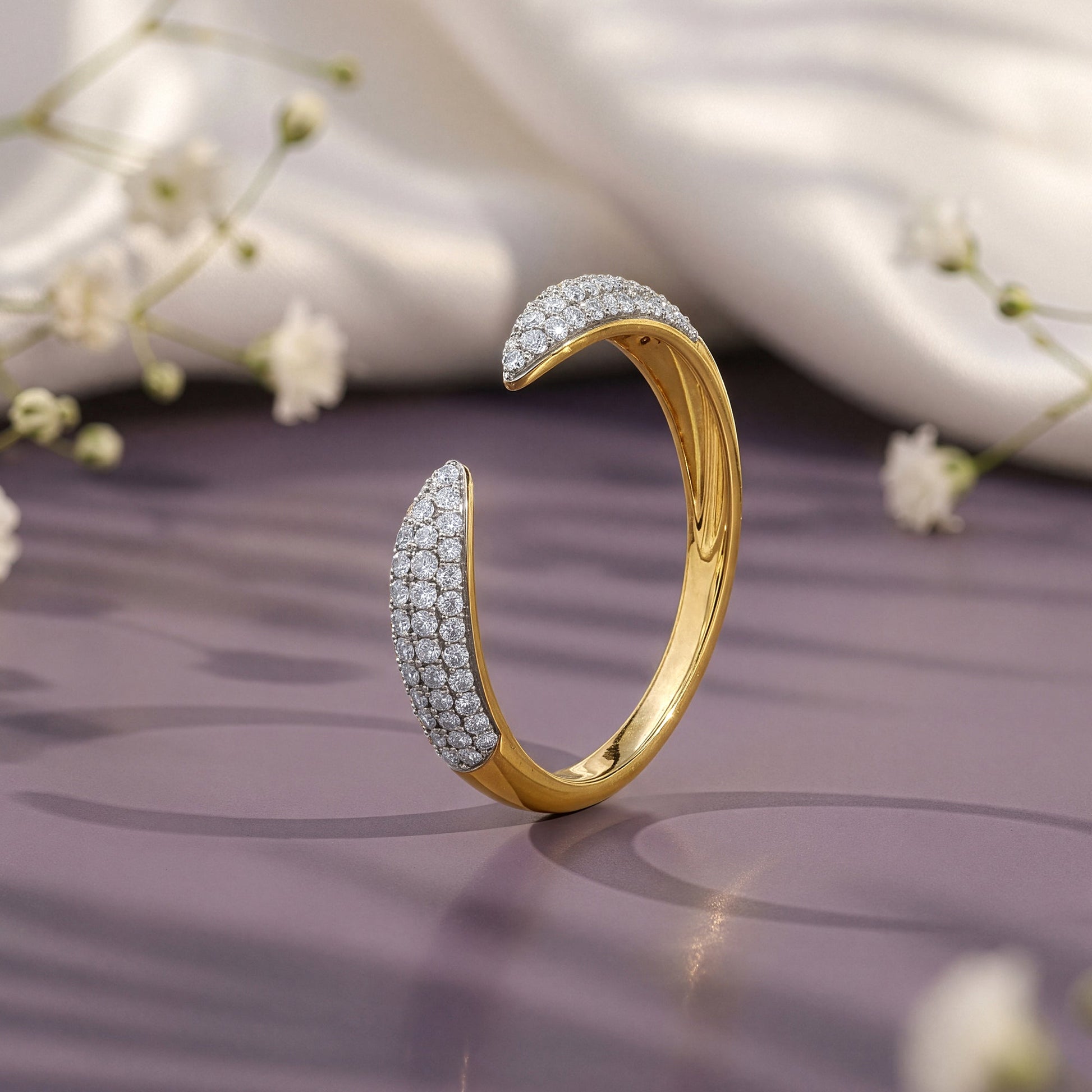 Gold Velvet Arc Lab Grown Diamond Ring (Size 12)