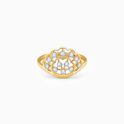 Gold Fanfare Diamond Ring