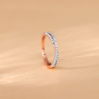 Rose Gold Thea Criss Cross Lab Grown Diamond Ring