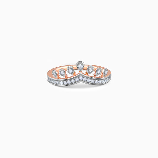 Rose Gold Tiara Crown Lab Grown Diamond Ring