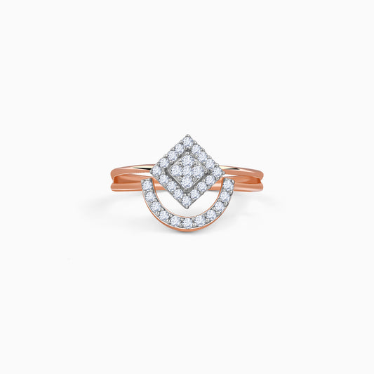 Rose Gold Halo Prism Lab Grown Diamond Ring