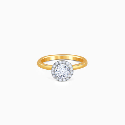 Anushka Sharma Gold Audrey Halo Solitaire Lab Grown Diamond Ring