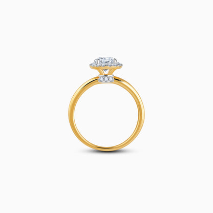 Anushka Sharma Gold Audrey Halo Solitaire Lab Grown Diamond Ring