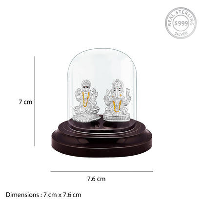 Silver Lakshmi and Ganesha Idol