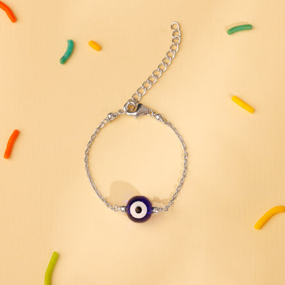 (Pair) Silver Evil Eye Cutie Kids Anklet
