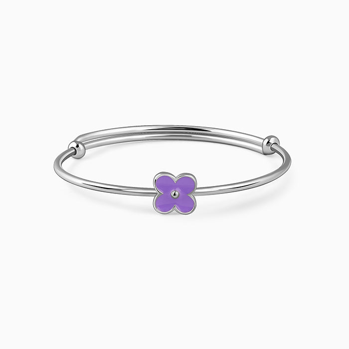Silver Violet Wink Kids Bangle Bracelet