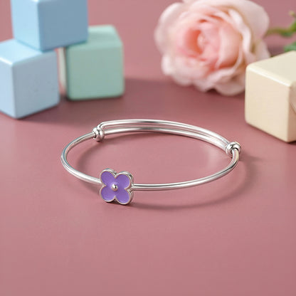 Silver Violet Wink Kids Bangle Bracelet