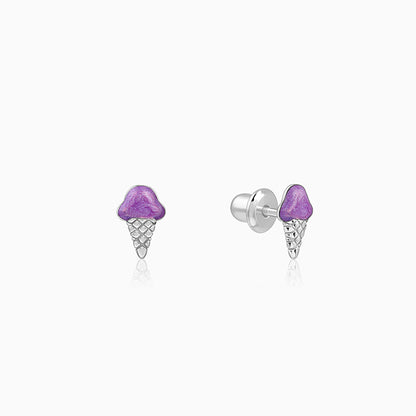 Silver Baby Cone Kids Studs