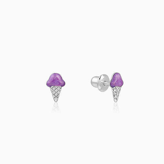Silver Baby Cone Kids Studs