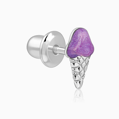 Silver Baby Cone Kids Studs