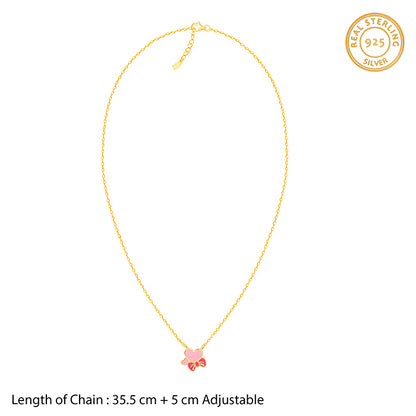 Golden Hearty Bow Kids Necklace