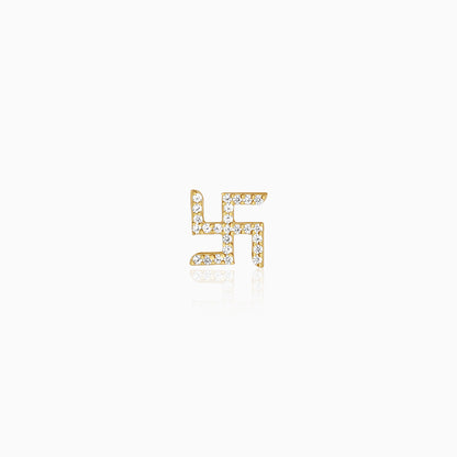 Golden Swastik Shine Stud For Him