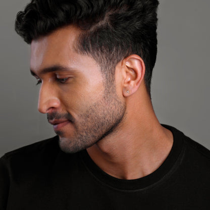 Silver Prism Stud For Men