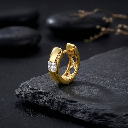 Golden Flux Hoop Earring For Him