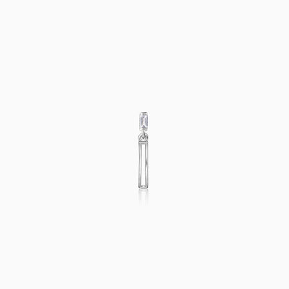 Silver Linear Drift Earring For Him