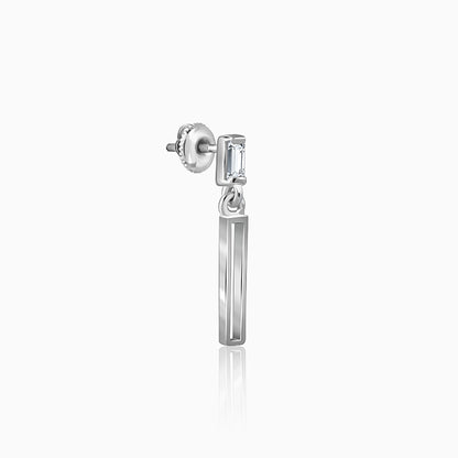 Silver Linear Drift Earring For Him