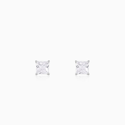 Silver Classy Zirconia Stud For Him