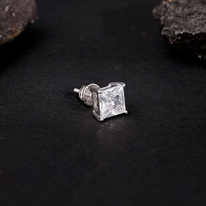 Silver Classy Zirconia Stud For Him