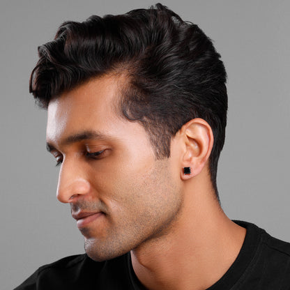 Silver Black Shadow Stud For Him