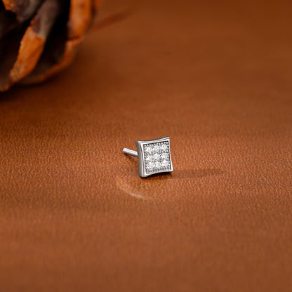 Silver Urban Code Stud For Him