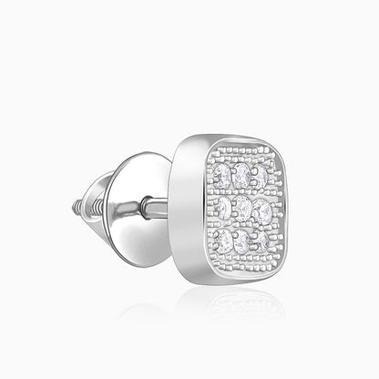 Silver Modern Spark Stud For Him