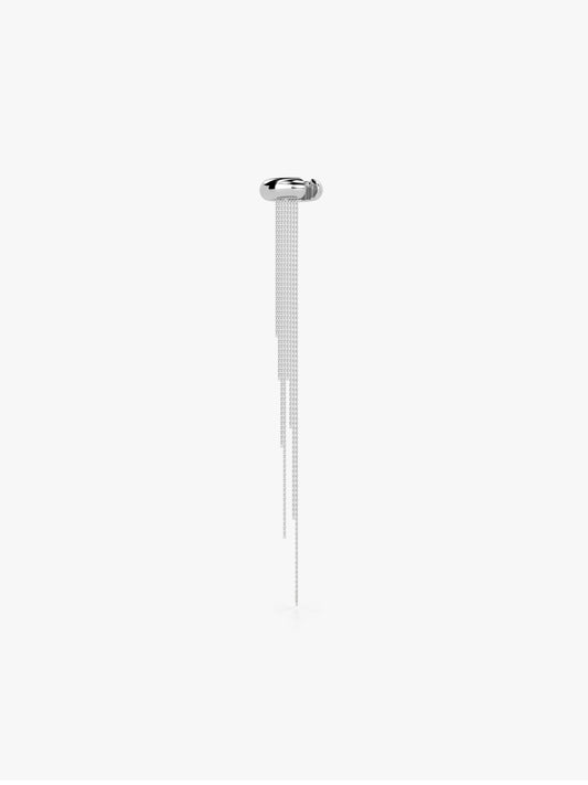 Drip Hook Rhodium Plated Ear Cuff