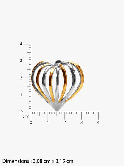 Heart On Display Dual Tone Earrings